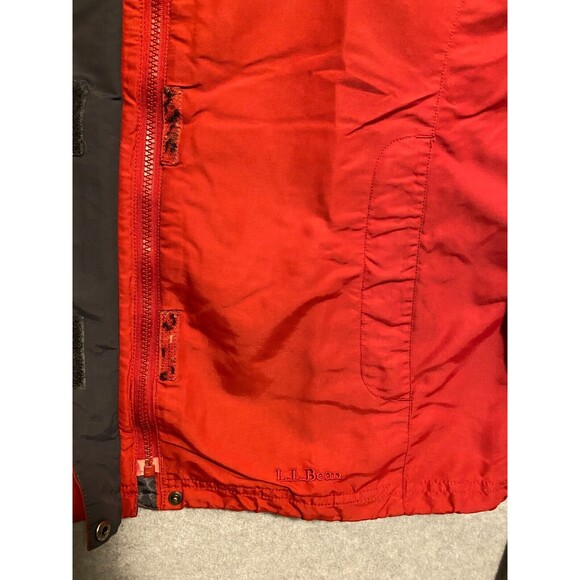 L.L. Bean Jacket Womens Medium Red Black 100% Nylon Long Sleeve Outdoor Full-Zip - Picture 6 of 16